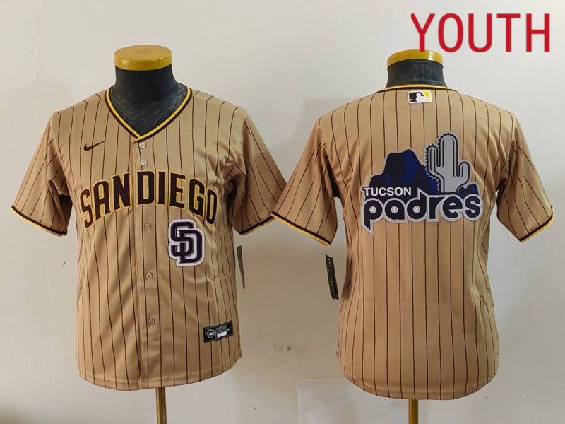 Youth San Diego Padres Blank Brown Stripe Game 2024 Nike MLB Jersey style 9022